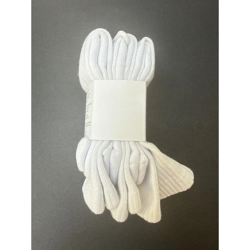 Urban Outfitters Mens Womens White Ribbed Crew Socks 3 Pair Pack 98825086 NEW